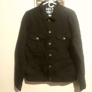 Black agile denim jacket